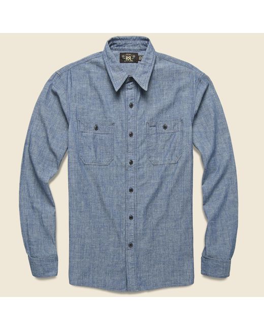 RRL Indigo Chambray Workshirt - Rinse 