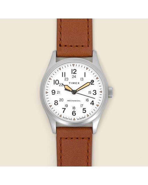 Timex Expedition North Field Post Mechanical Watch 38mm - White/brown  Leather for Men | Lyst