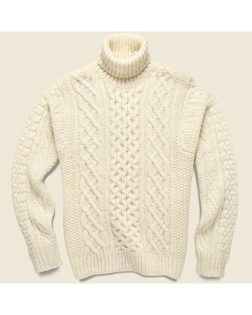 Alex Mill Fisherman Cable Turtleneck - Ivory in Natural for Men | Lyst