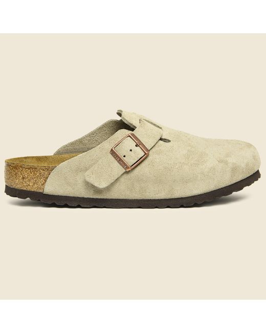 Birkenstock Boston Suede Clog- Taupe in Gray | Lyst