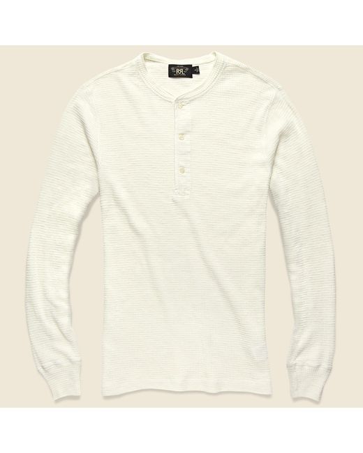 RRL Cotton Waffle-knit Henley - Paper 
