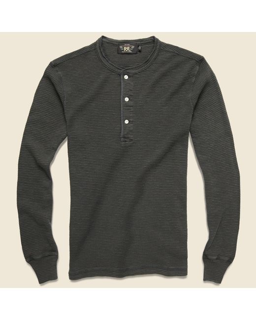 RRL Cotton Waffle-knit Henley - Faded 