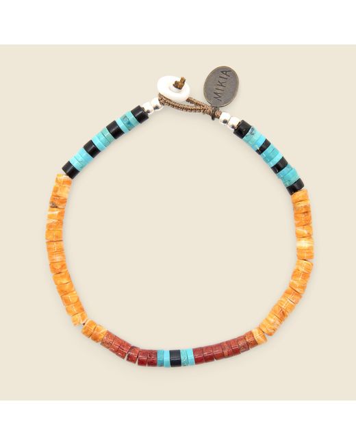 Mikia Heishi Beads Bracelet - Spiny Oyster/coral/turquoise in Metallic for Men | Lyst