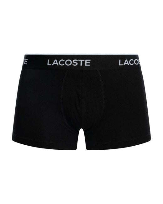 Lacoste Gray 3 Pack Cotton Stretch Trunks for men