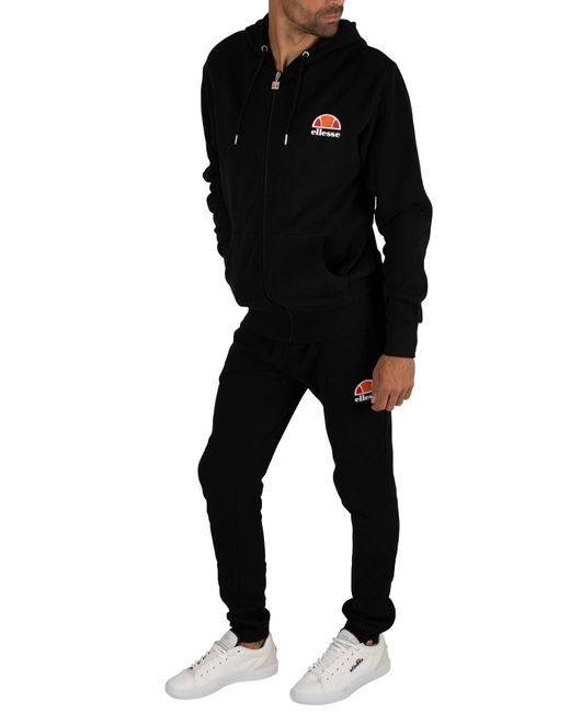 Ellesse Miletto Zip Logo Hoodie in Black for Men | Lyst