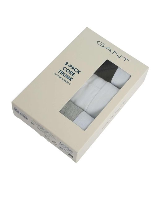 Gant Gray 3 Pack Core Trunks for men