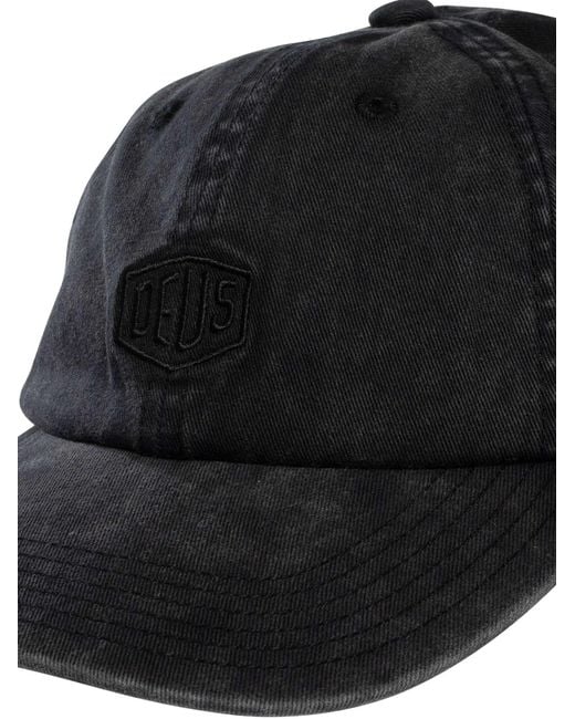 Deus Ex Machina Black Shield Garment Dyed Dad Cap for men