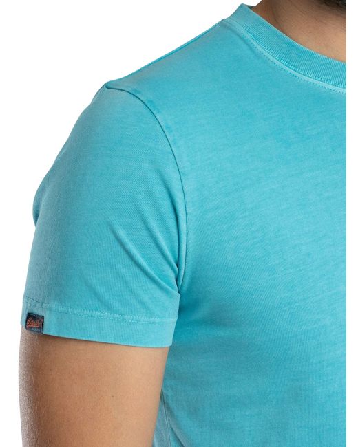 Superdry Blue Essential Logo Emb Neon T-shirt for men
