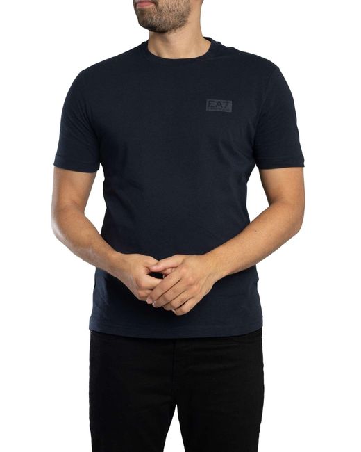 EA7 Blue Back Box Logo T-shirt for men