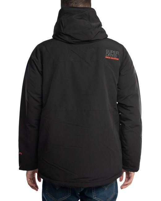 Superdry Black Ultimate Emb Windbreaker Jacket for men