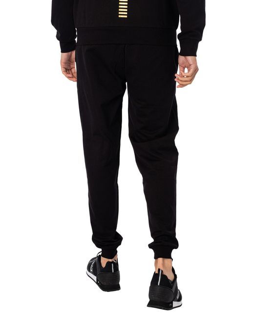 EA7 Black Zip Hooded Tracksuit for men