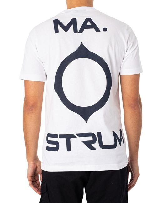 Ma Strum White Oversized Back Logo Print T-shirt for men