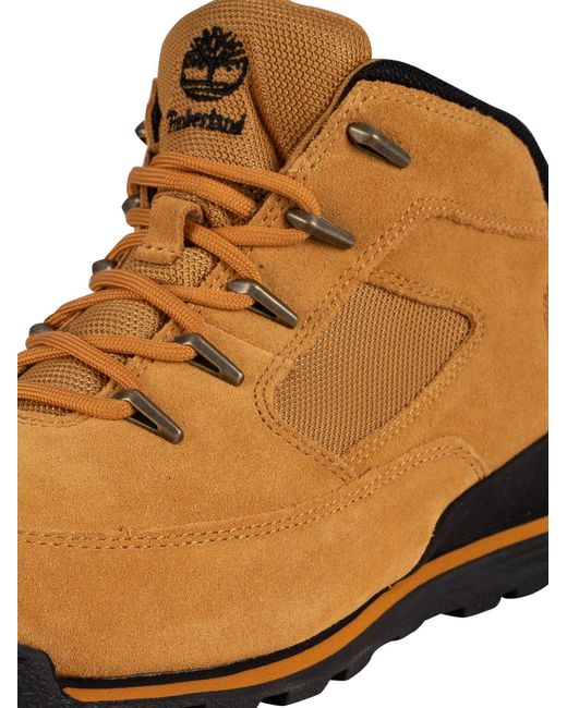 Timberland Brown Euro Rock Mid Hiker Suede Boots for men