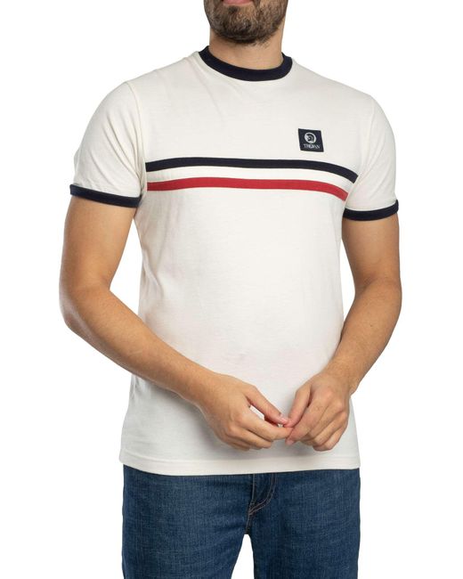 Trojan White Stripe Front T-shirt for men