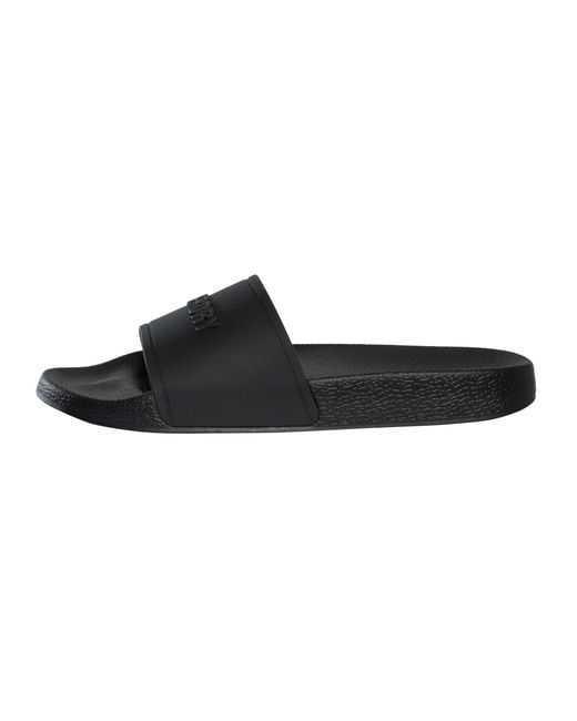 Superdry Black Premium Graphic Pool Sliders for men