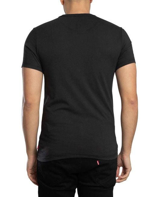 Levi's Black 2 Pack Slim Crew T-shirt for men