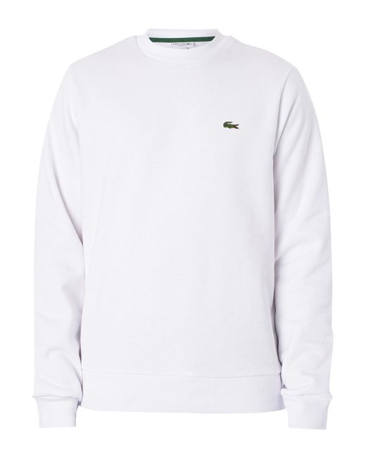 Lacoste White Organic Brushed Cotton Sweatshirt for men