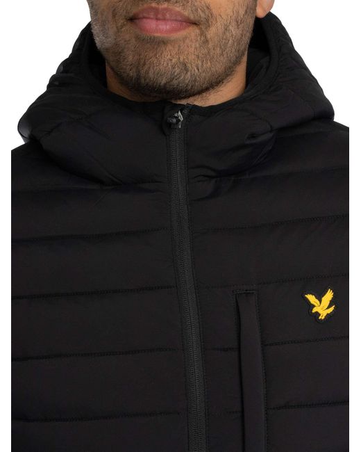 Lyle & Scott Blue Stretch Lightweight Quilted Jacket for men