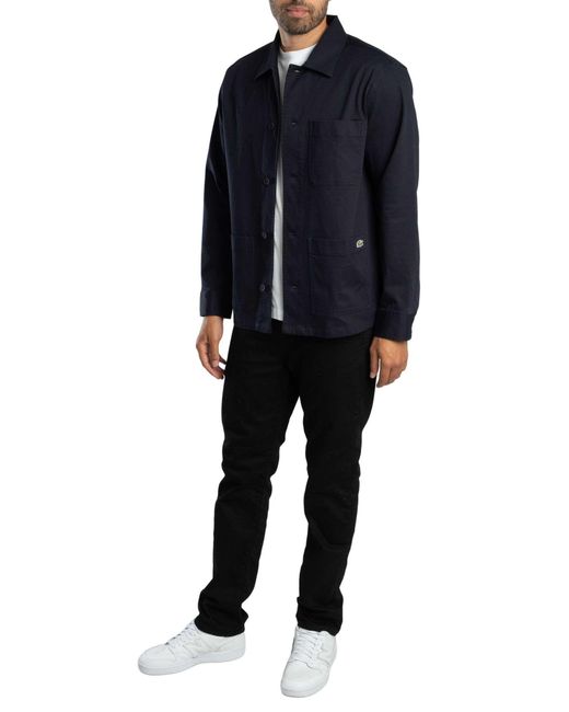 Lacoste Blue Cotton Overshirt Jacket for men