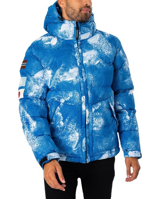 Napapijri Blue Raspeball Puffer Jacket for men