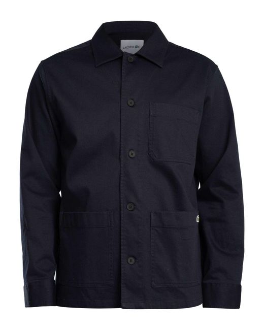 Lacoste Blue Cotton Overshirt Jacket for men