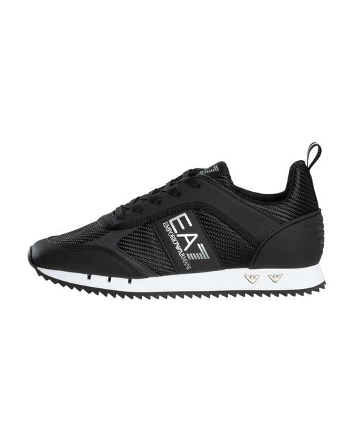 EA7 Black Mesh Logo Trainers for men