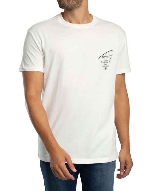 Tommy Hilfiger White Regular Back Graphic Sign City T-shirt for men