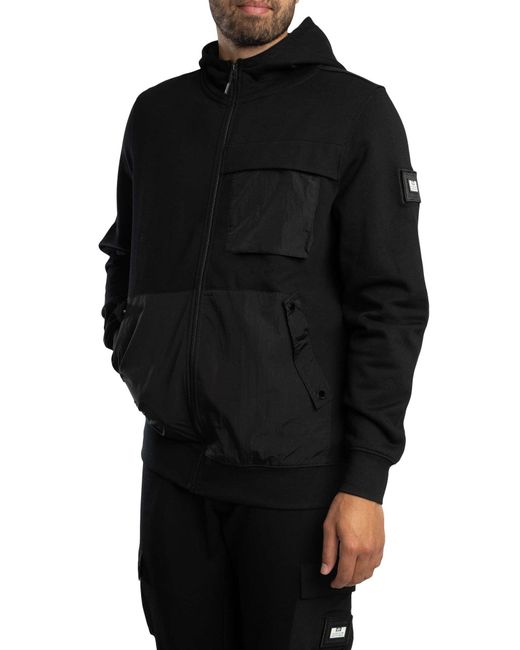 Weekend Offender Black Daponte Zip Hoodie for men