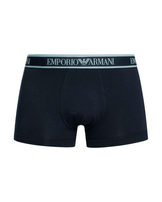 Emporio Armani Blue 3 Pack Trunks for men