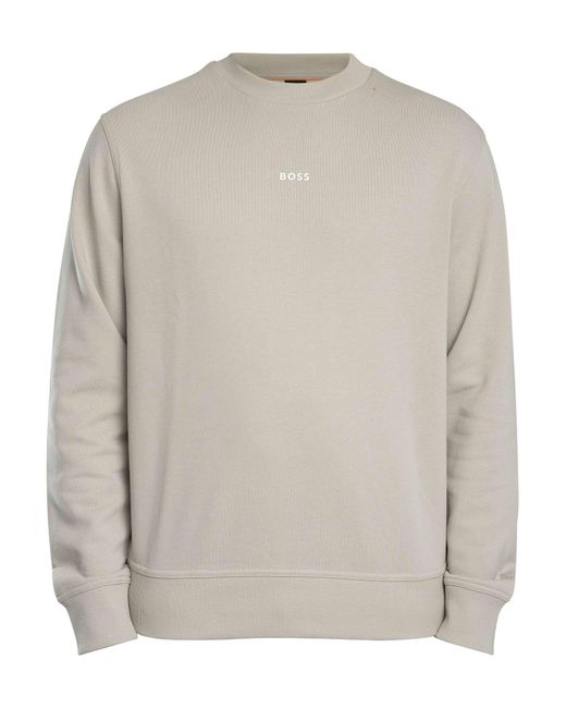 Boss Gray Wesmallcrew Sweatshirt for men