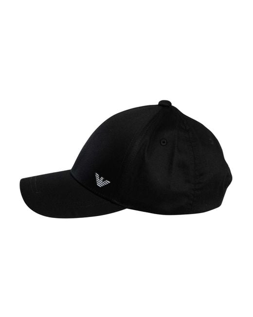 Emporio Armani Black Side Logo Baseball Cap for men