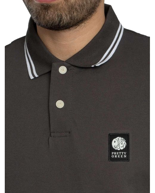 Pretty Green Black Rayner Polo Shirt for men