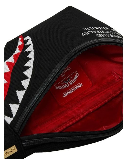 Sprayground Black Shark Central Knit Crossbody Bag for men