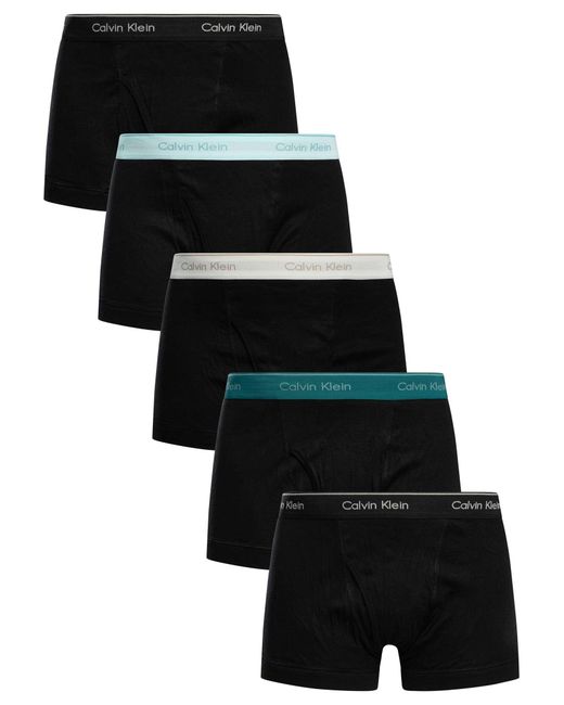 Calvin Klein Black 5 Pack Trunks for men
