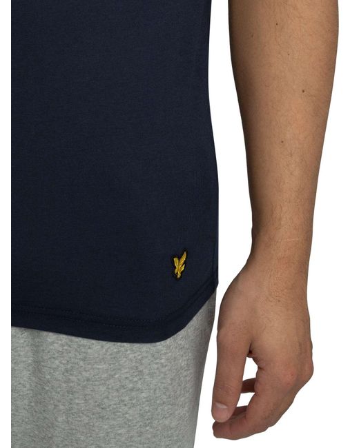 Lyle & Scott Blue 2 Pack Pocket Basic Lounge T-shirts for men