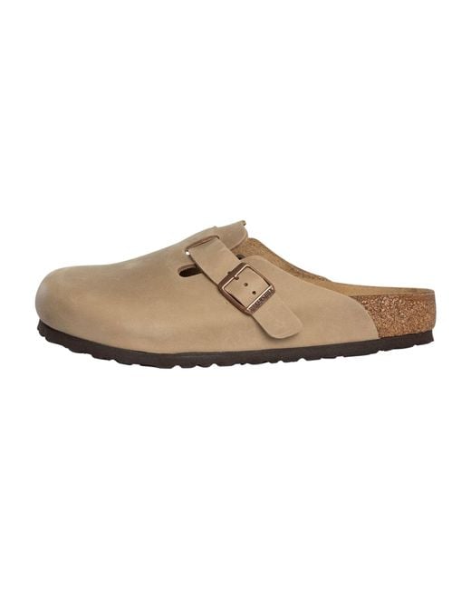 Birkenstock Brown Boston Leather Clogs for men