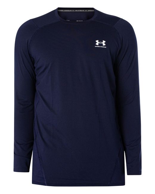 Under Armour Blue Heatgear Fitted Long Sleeve Top for men