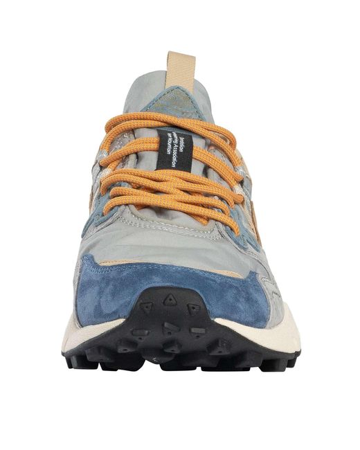 Flower Mountain White Yamano Suede Trainers for men