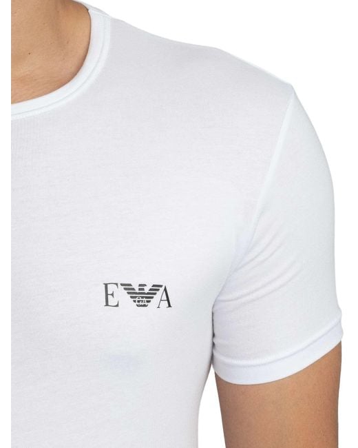 Emporio Armani White 2 Pack Lounge Crew Neck T-shirt for men