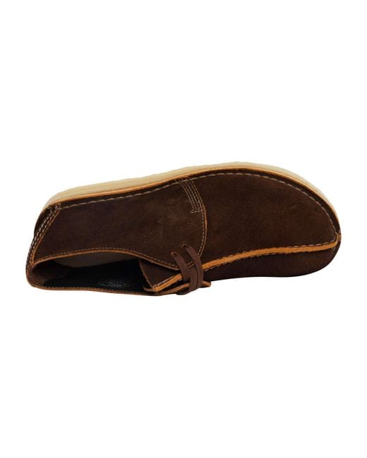 Clarks Brown Desert Trek Suede Shoes for men