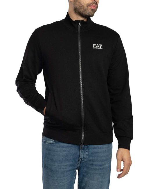 EA7 Black Aperta Zip Track Jacket for men
