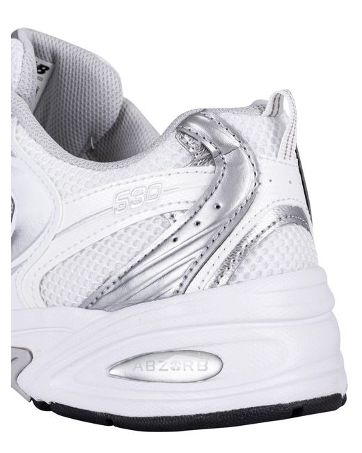 New Balance White 530 Mesh Running Trainers for men