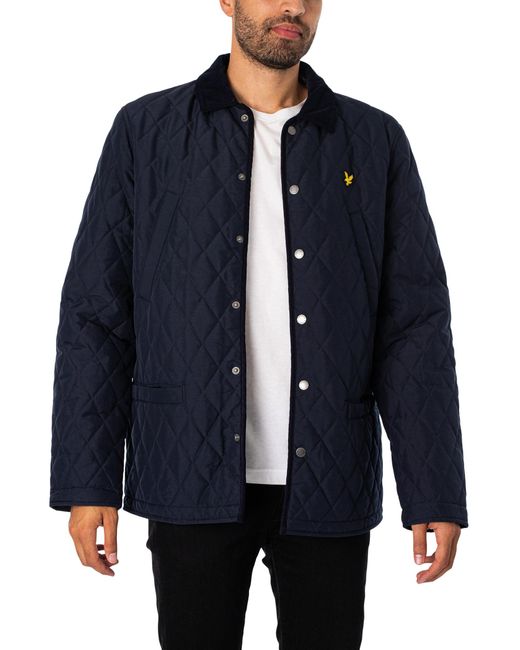 Lyle & Scott Blue Quilted Jacket for men