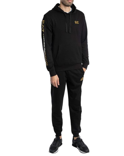 EA7 Black Slim Jersey Joggers for men