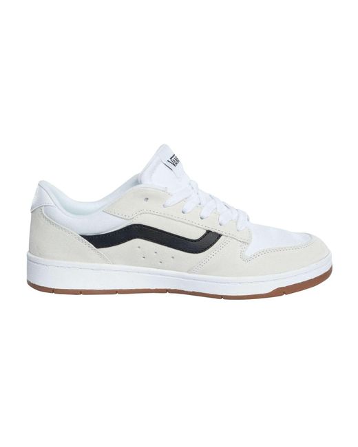 Vans White Ryland Ls Shoe | Retro Court Sneakers With Tennis Inspired Fashion Details for men