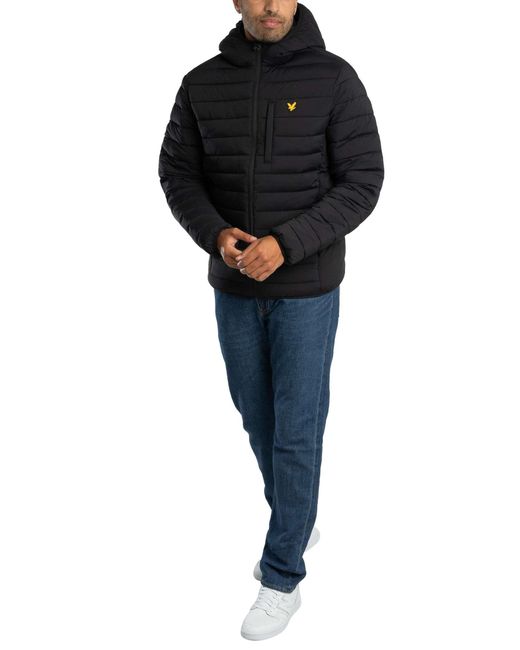 Lyle & Scott Blue Stretch Lightweight Quilted Jacket for men