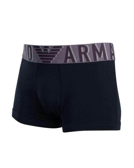 Emporio Armani Blue Mega Logo Trunks for men