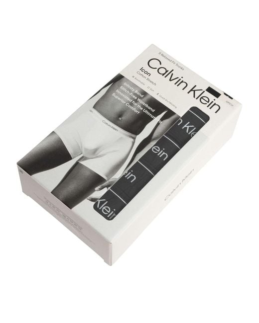 Calvin Klein Black 5 Pack Relaxed Fit Trunks for men