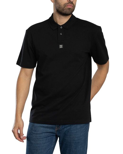 HUGO Black Deabono Polo Shirt for men