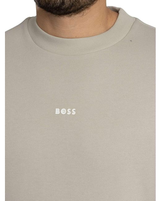 Boss Gray Wesmallcrew Sweatshirt for men